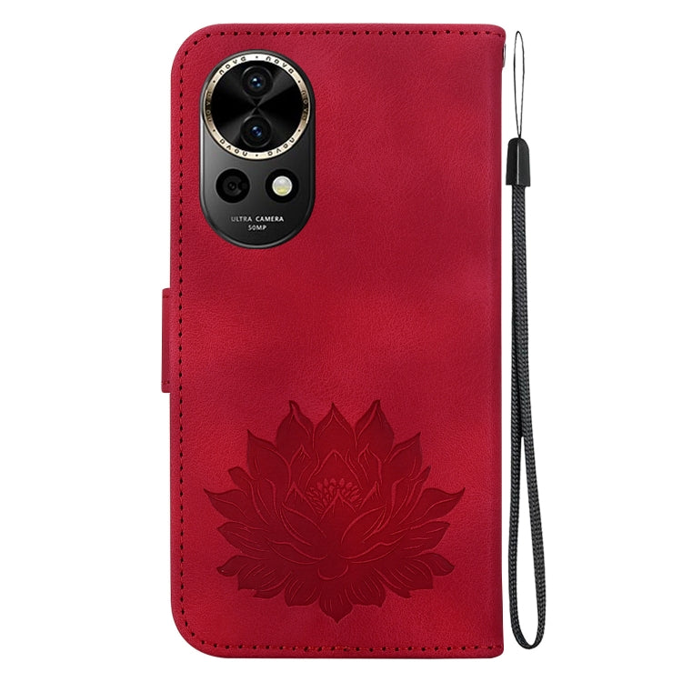 For Huawei nova 12 Lotus Embossed Leather Phone Case