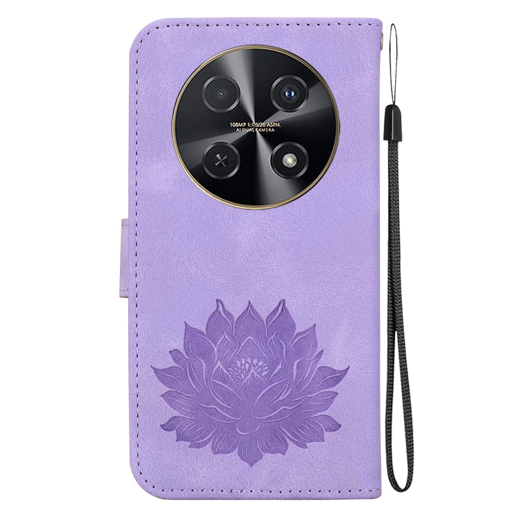 For Huawei nova 12i Lotus Embossed Leather Phone Case
