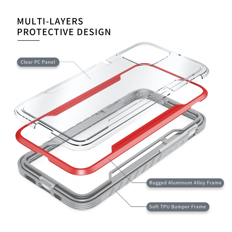 For iPhone 12 mini Armor Metal Clear PC + TPU Shockproof Case