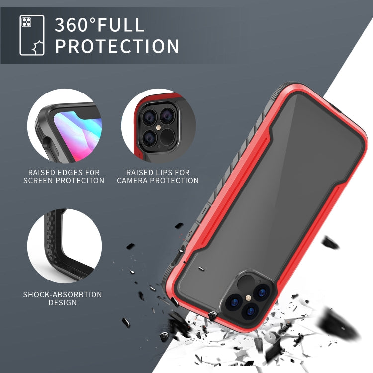 For iPhone 12 mini Armor Metal Clear PC + TPU Shockproof Case