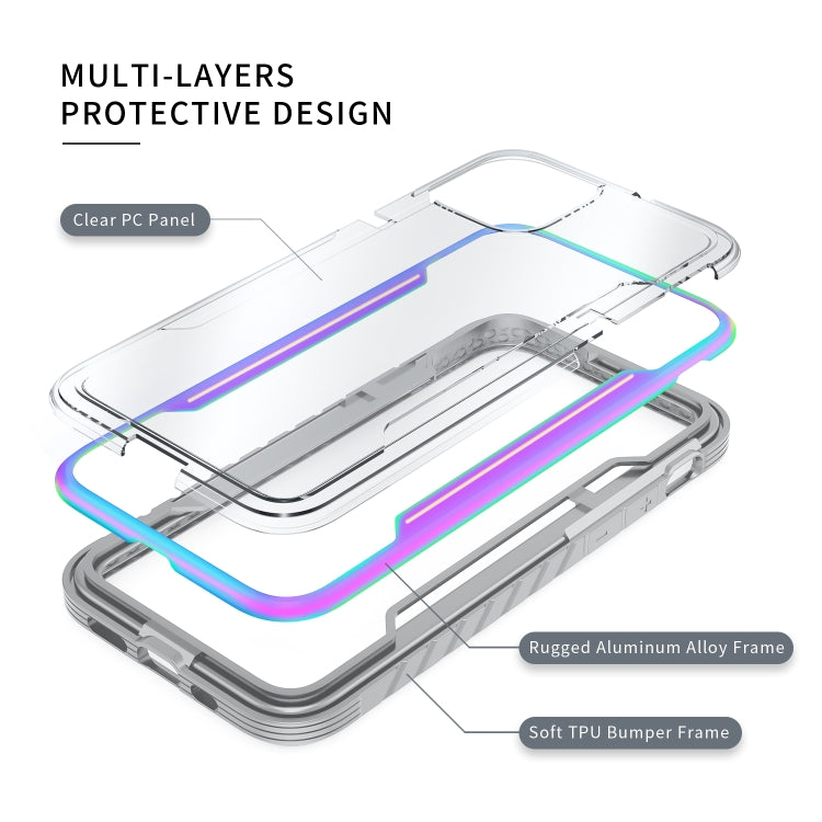 For iPhone 12 mini Armor Metal Clear PC + TPU Shockproof Case