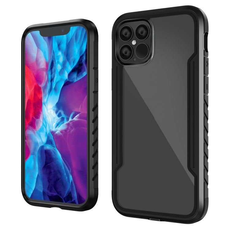 For iPhone 12 Pro Max Armor Metal Clear PC + TPU Shockproof Case
