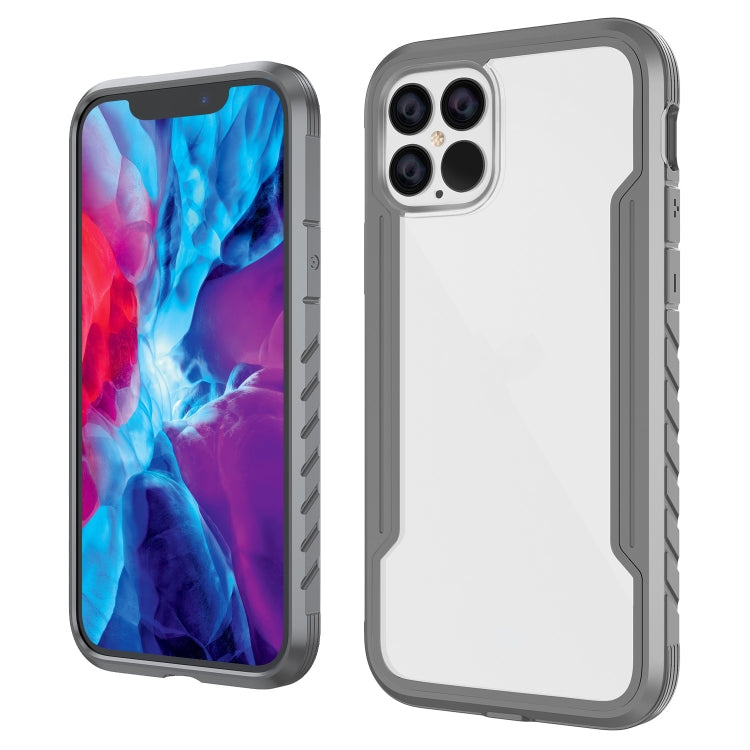 For iPhone 12 Pro Max Armor Metal Clear PC + TPU Shockproof Case