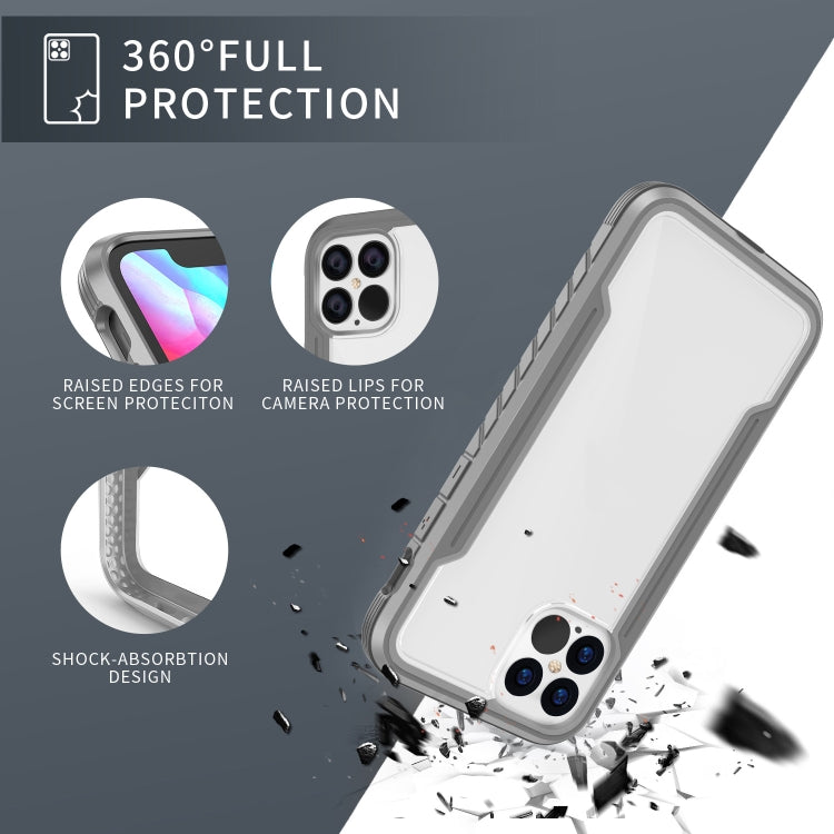 For iPhone 12 Pro Max Armor Metal Clear PC + TPU Shockproof Case