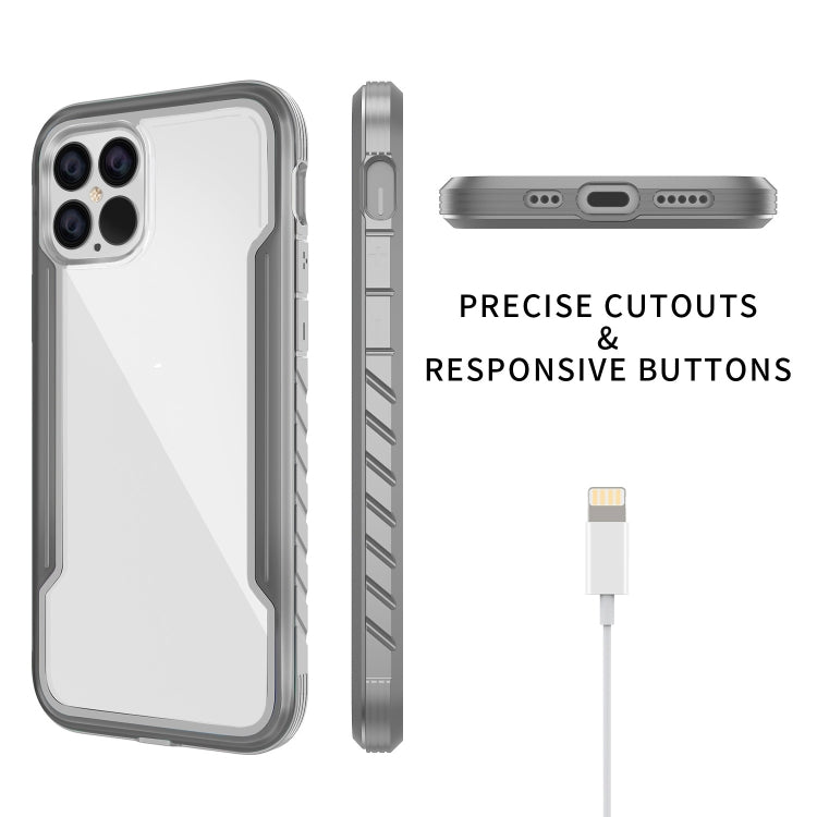 For iPhone 12 Pro Max Armor Metal Clear PC + TPU Shockproof Case