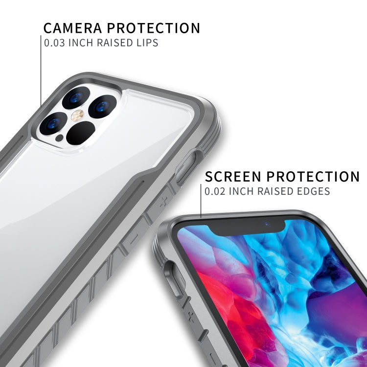 For iPhone 12 Pro Max Armor Metal Clear PC + TPU Shockproof Case