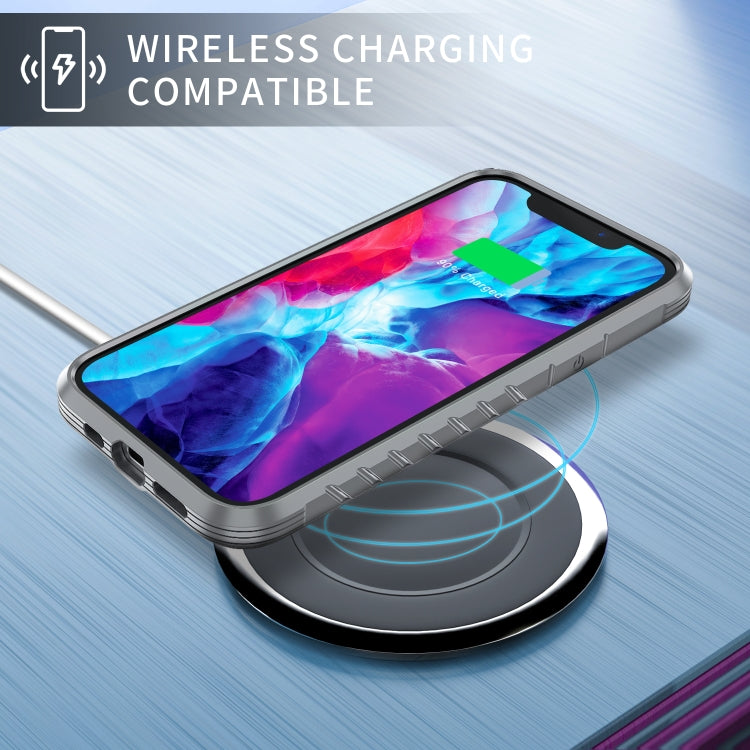 For iPhone 12 Pro Max Armor Metal Clear PC + TPU Shockproof Case