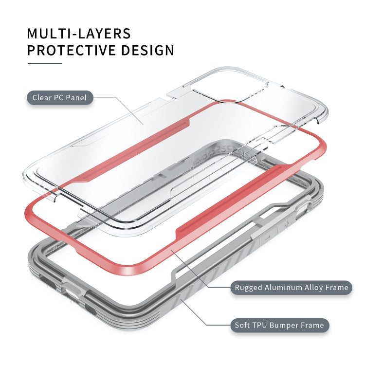 For iPhone 12 Pro Max Armor Metal Clear PC + TPU Shockproof Case