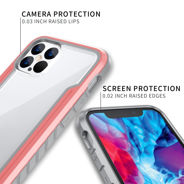 For iPhone 12 Pro Max Armor Metal Clear PC + TPU Shockproof Case