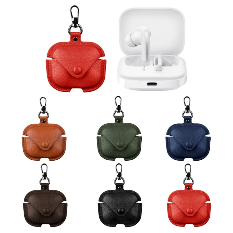 For Redmi Buds 5 / 6S Business Leather Earphone Protective Case with Hook