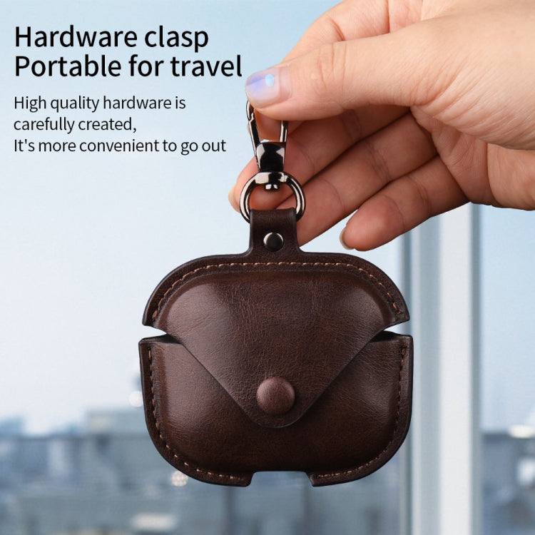 For Redmi Buds 5 / 6S Business Leather Earphone Protective Case with Hook