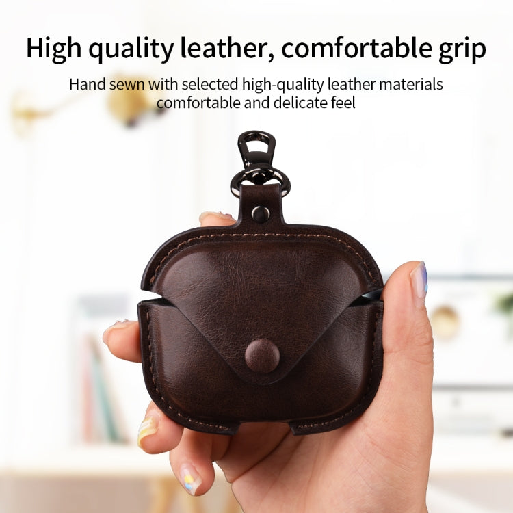 For Redmi Buds 5 / 6S Business Leather Earphone Protective Case with Hook