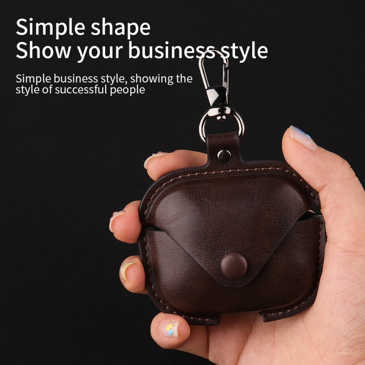 For Redmi Buds 5 / 6S Business Leather Earphone Protective Case with Hook