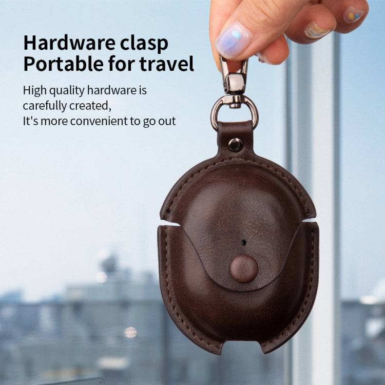 For Redmi Buds 4 Business Leather Earphone Protective Case with Hook