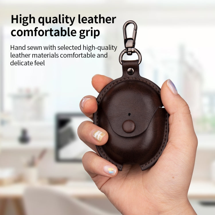 For Redmi Buds 4 Business Leather Earphone Protective Case with Hook