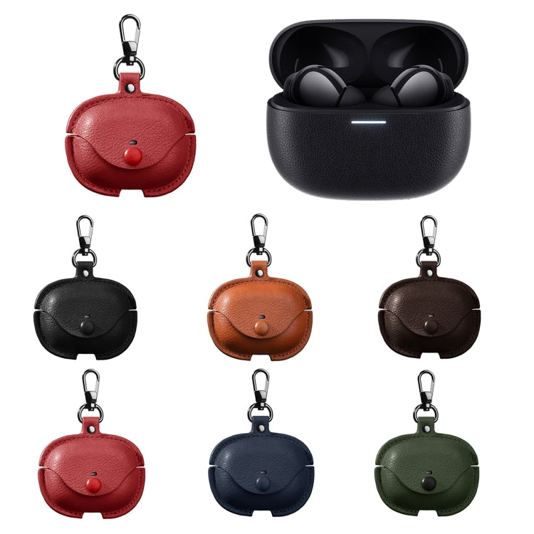 For Redmi Buds 5 Pro / Buds 4 Pro / Buds 8 Business Leather Earphone Protective Case with Hook
