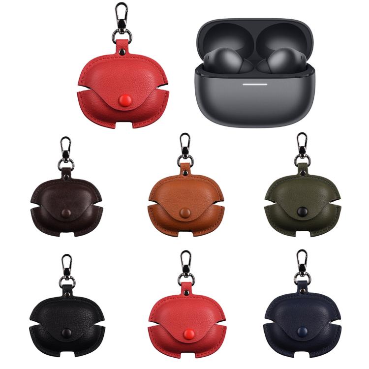 For Redmi Buds 6 Pro / 8 Pro Business Leather Earphone Protective Case with Hook