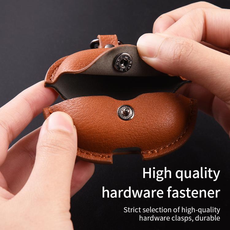 For Redmi Buds 6 Pro / 8 Pro Business Leather Earphone Protective Case with Hook