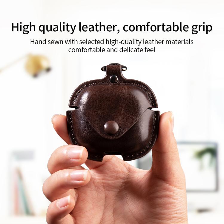 For Redmi Buds 6 Active Edition Business Leather Earphone Protective Case with Hook