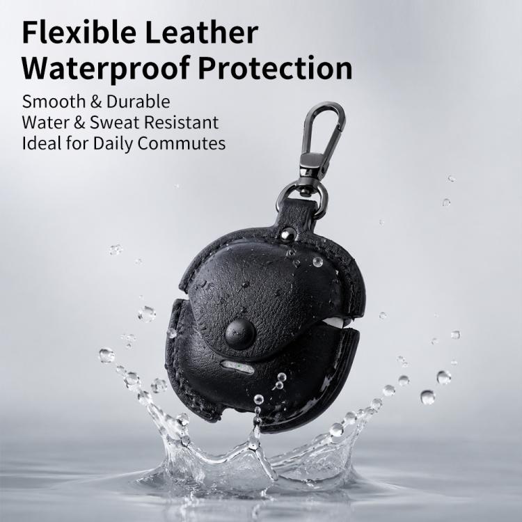 For Redmi Buds 8 Active Business Leather Earphone Protective Case with Hook