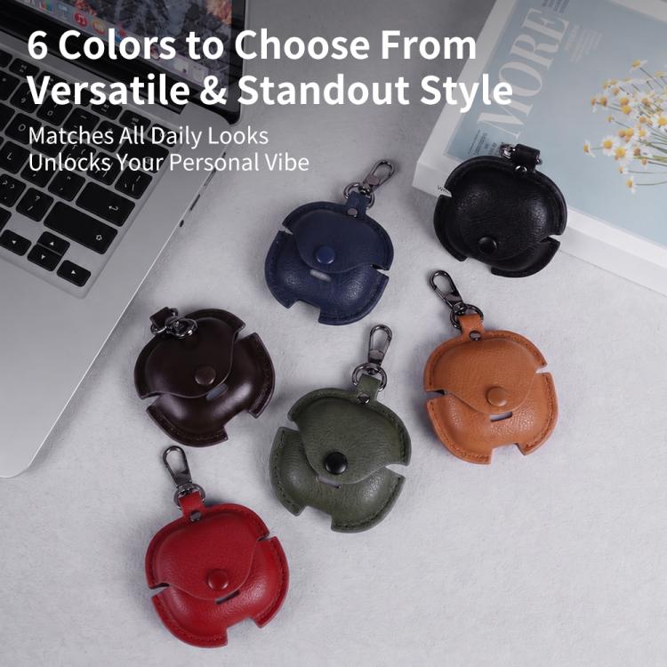 For Redmi Buds 8 Active Business Leather Earphone Protective Case with Hook