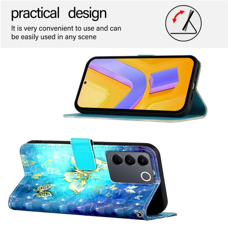 For vivo V27 Global / V27 Pro Global 3D Painting Horizontal Flip Leather Phone Case