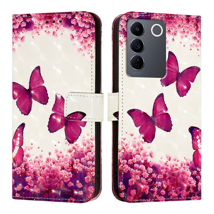 For vivo V27 Global / V27 Pro Global 3D Painting Horizontal Flip Leather Phone Case