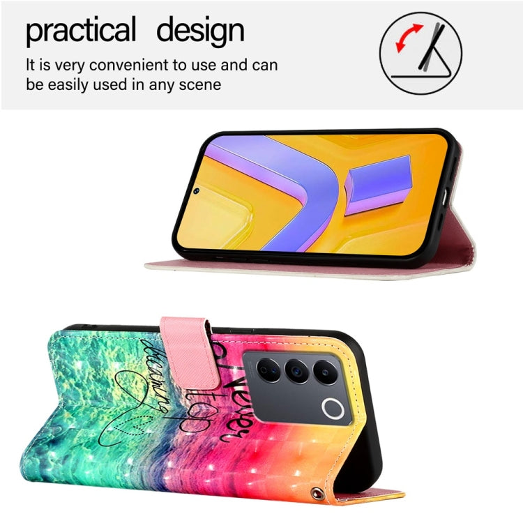 For vivo V27 Global / V27 Pro Global 3D Painting Horizontal Flip Leather Phone Case