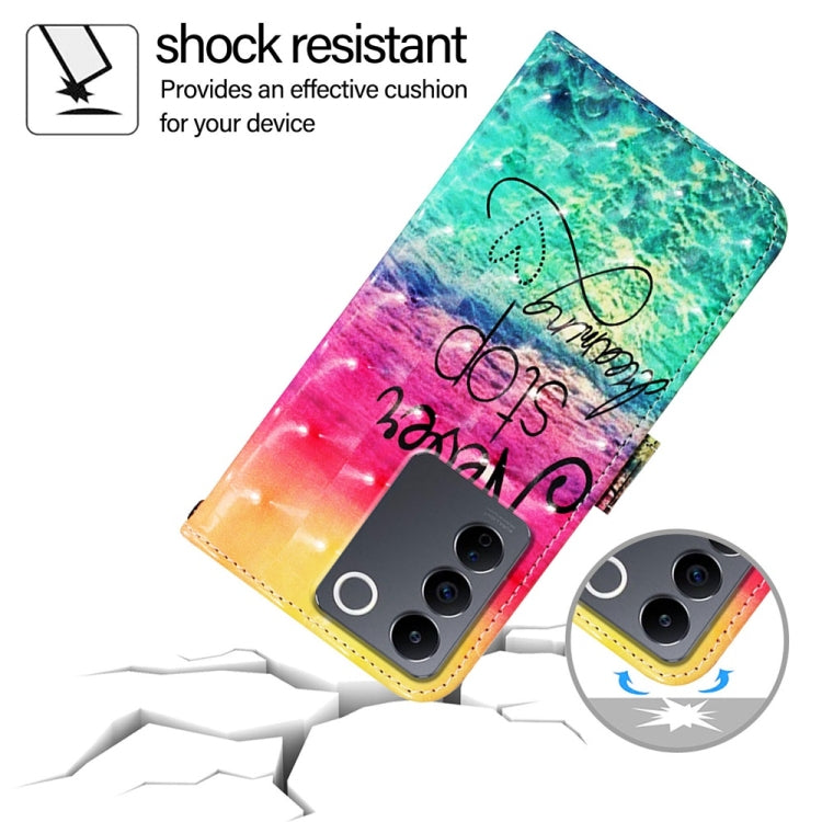 For vivo V27 Global / V27 Pro Global 3D Painting Horizontal Flip Leather Phone Case