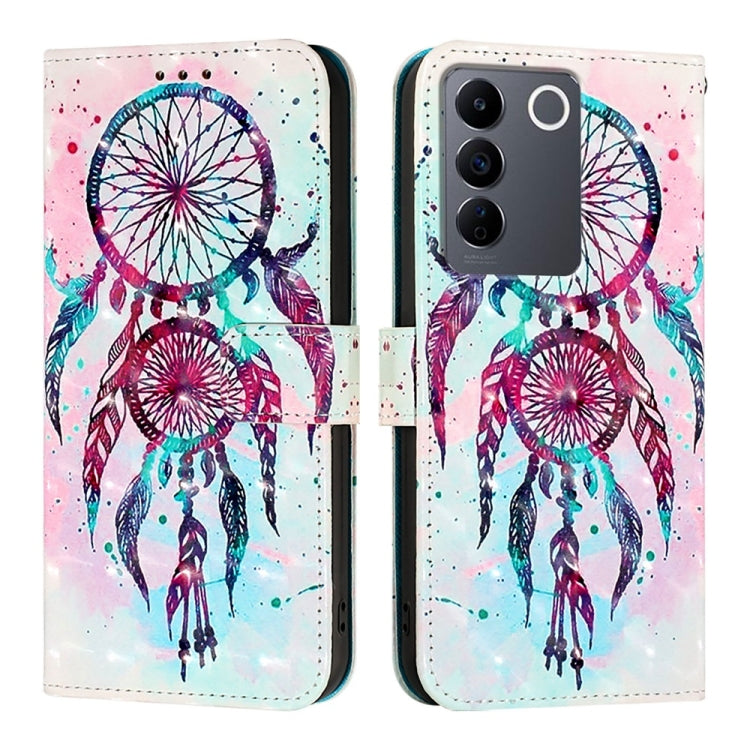 For vivo V27 Global / V27 Pro Global 3D Painting Horizontal Flip Leather Phone Case