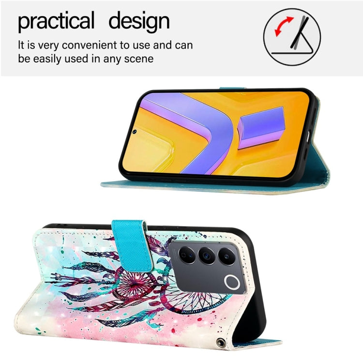 For vivo V27 Global / V27 Pro Global 3D Painting Horizontal Flip Leather Phone Case