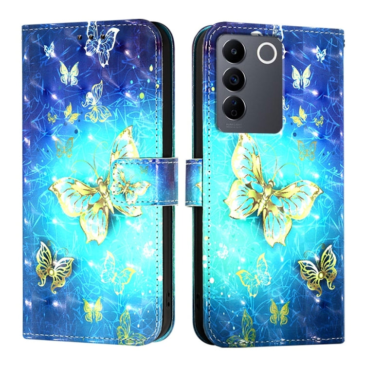 For vivo V27e 4G Global / T2 4G Global 3D Painting Horizontal Flip Leather Phone Case