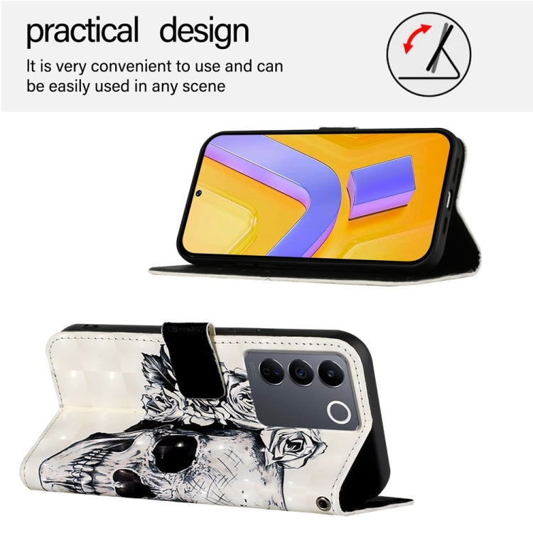 For vivo V27e 4G Global / T2 4G Global 3D Painting Horizontal Flip Leather Phone Case