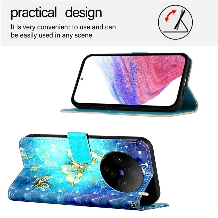 For vivo X100 3D Painting Horizontal Flip Leather Phone Case