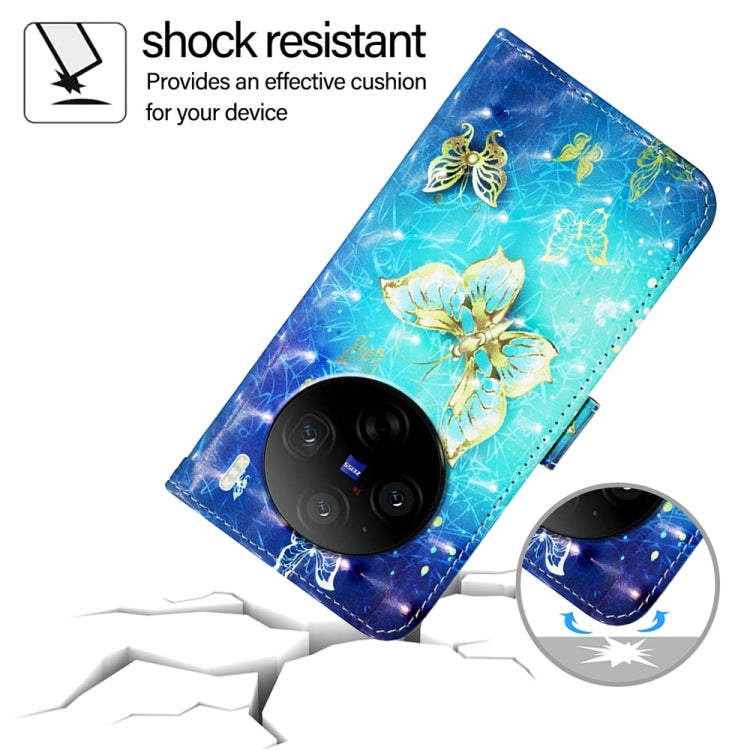 For vivo X100 3D Painting Horizontal Flip Leather Phone Case