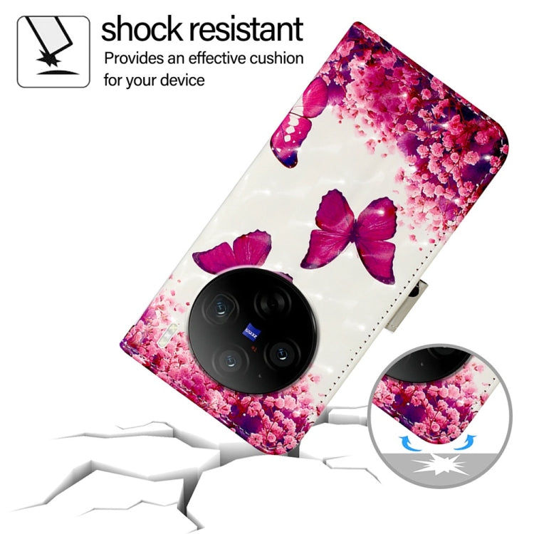 For vivo X100 3D Painting Horizontal Flip Leather Phone Case