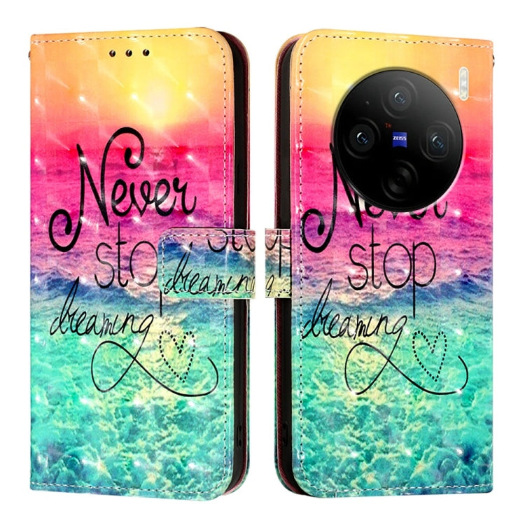 For vivo X100 3D Painting Horizontal Flip Leather Phone Case