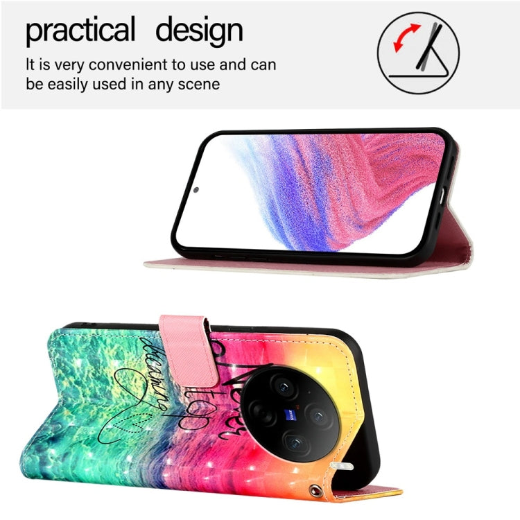 For vivo X100 3D Painting Horizontal Flip Leather Phone Case