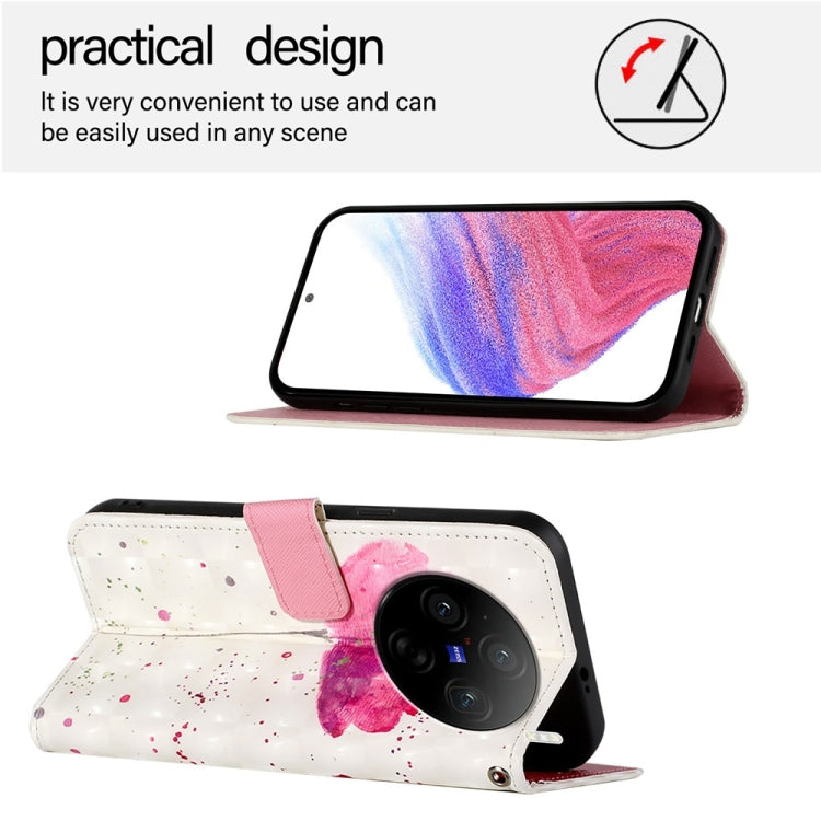 For vivo X100 3D Painting Horizontal Flip Leather Phone Case