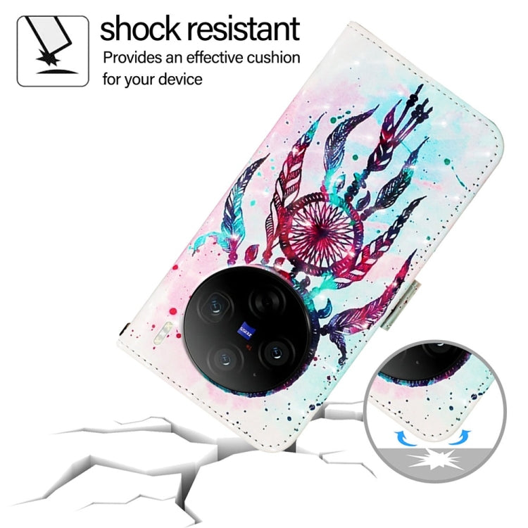 For vivo X100 3D Painting Horizontal Flip Leather Phone Case