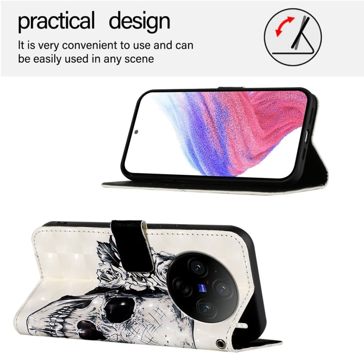 For vivo X100 3D Painting Horizontal Flip Leather Phone Case