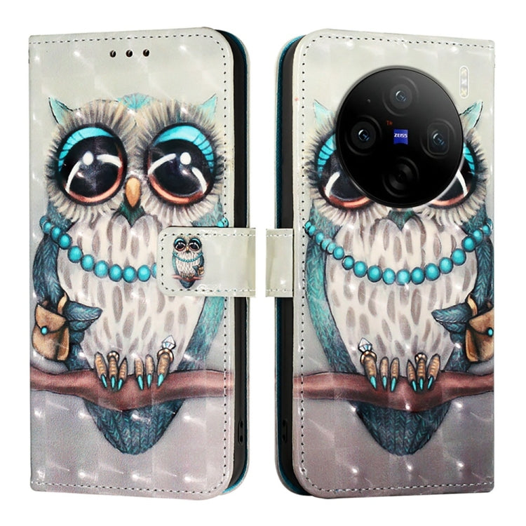 For vivo X100 3D Painting Horizontal Flip Leather Phone Case
