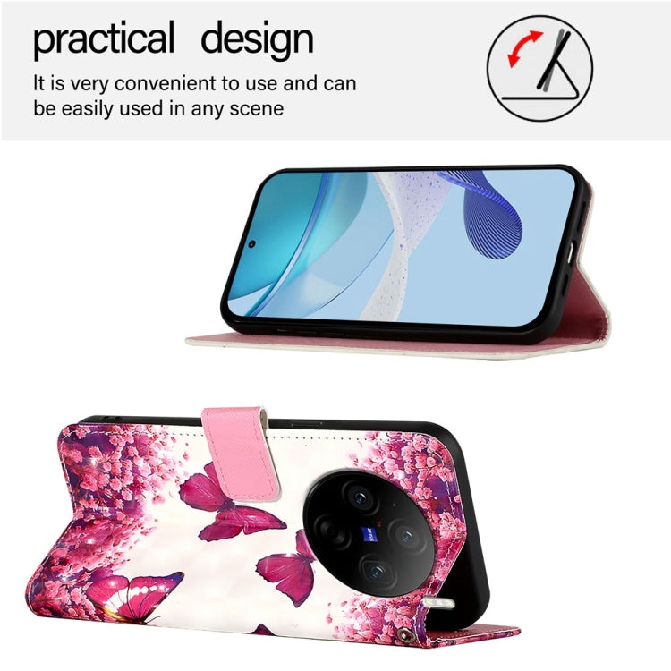 For vivo X100s 3D Painting Horizontal Flip Leather Phone Case