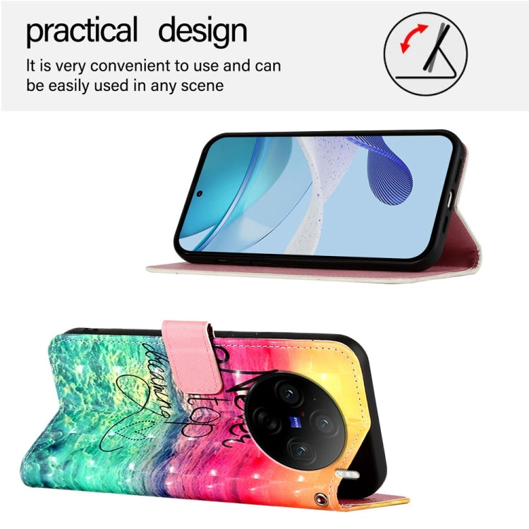 For vivo X100s 3D Painting Horizontal Flip Leather Phone Case