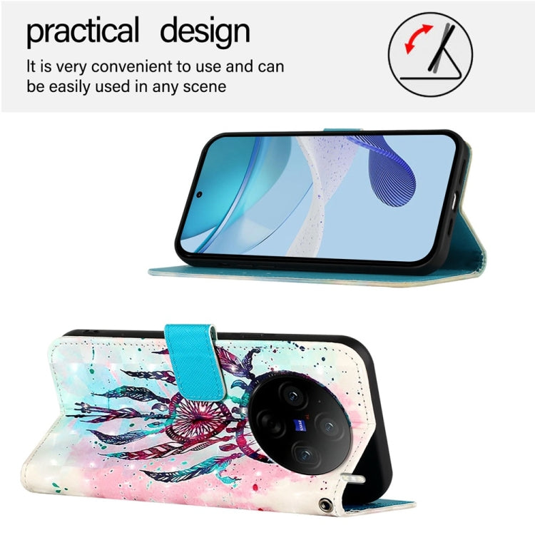 For vivo X100s 3D Painting Horizontal Flip Leather Phone Case