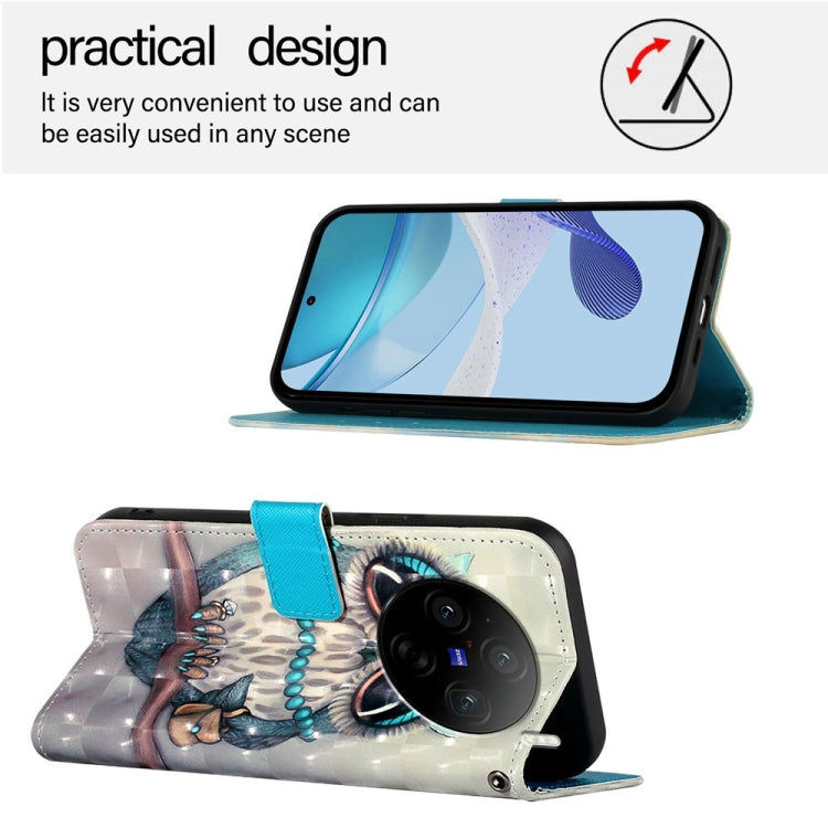 For vivo X100s 3D Painting Horizontal Flip Leather Phone Case