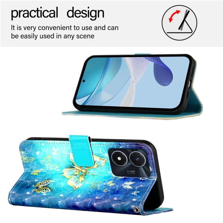 For vivo Y02s / Y16 / Y35 5G 3D Painting Horizontal Flip Leather Phone Case