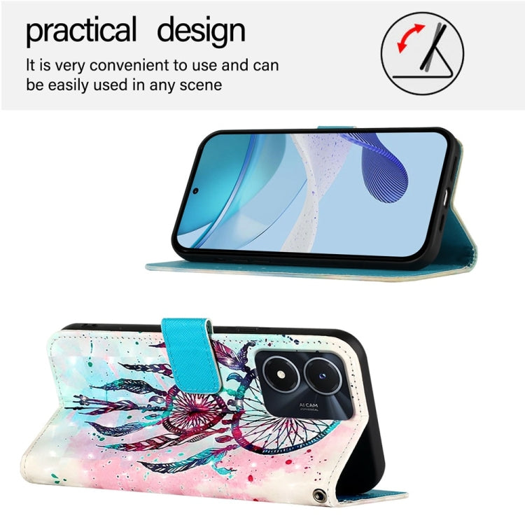 For vivo Y02s / Y16 / Y35 5G 3D Painting Horizontal Flip Leather Phone Case