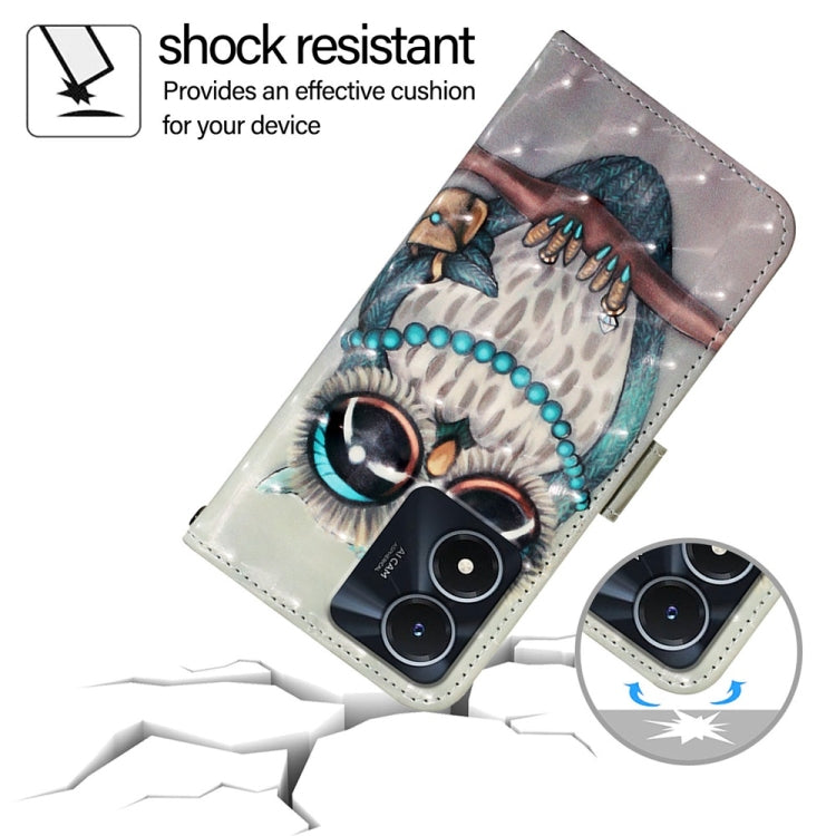 For vivo Y02s / Y16 / Y35 5G 3D Painting Horizontal Flip Leather Phone Case