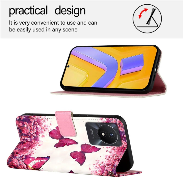 For vivo Y02 / Y02A / Y02t / Y11 2023 3D Painting Horizontal Flip Leather Phone Case